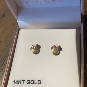 New 14kt Gold Disney‎ Minnie Mouse earrings 
studs.